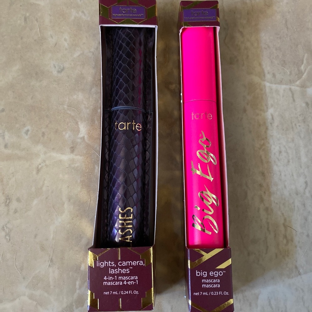 Lot of 2 Tarte Mascaras: Lights, Camera, Lashes & Big Ego Mascaras New In Box